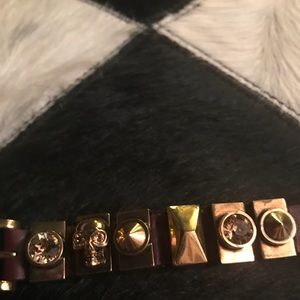 Alexander McQueen leather bracelet with skulls